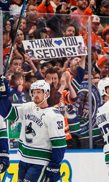 Oilers win in shootout in final game of Sedin twins